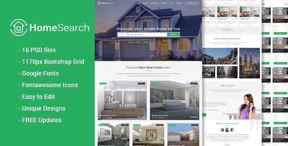 HomeSearch Real Estate PSD Website Template