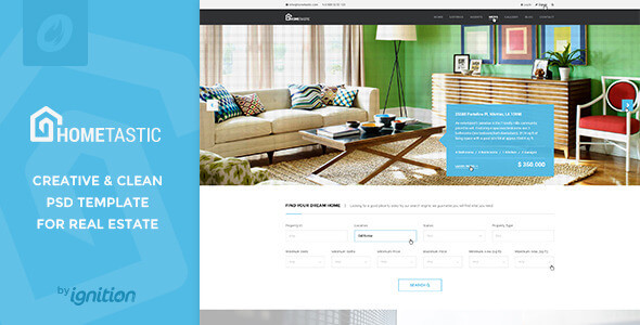 Hometastic Real Estate PSD Website Template