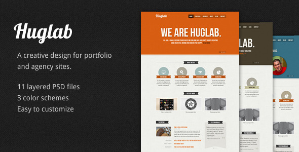 Huglab Portfolio PSD Website Template