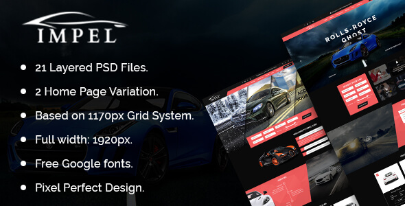 IMPEL Vehicle PSD Website Template