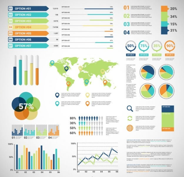 Infographic with variety of diagrams