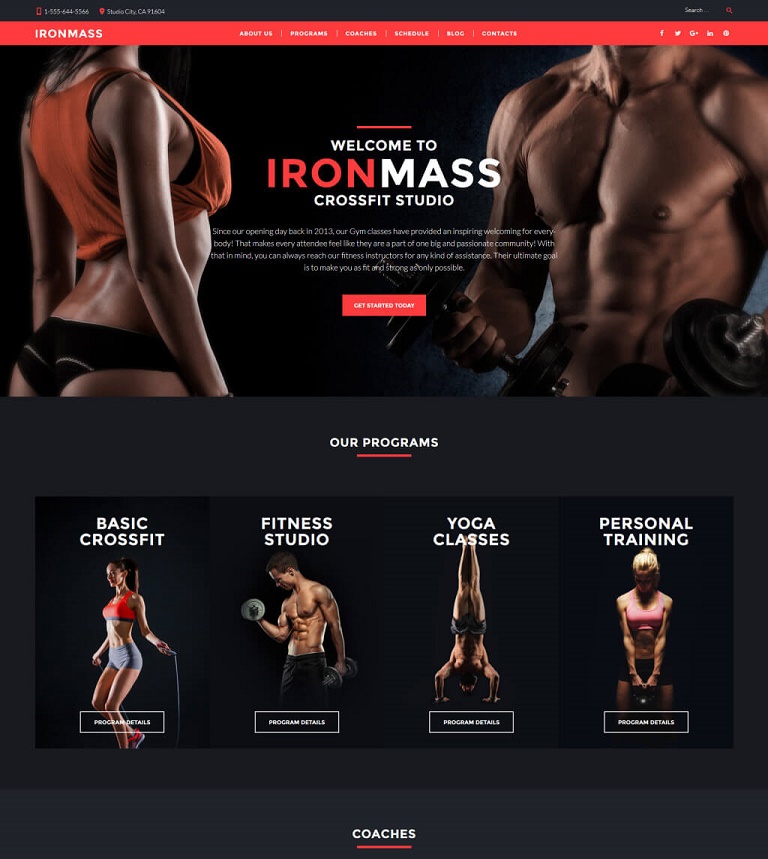 IronMass Fitness Gym WordPress Theme