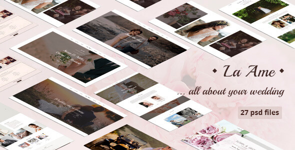 La Ame Wedding PSD Website Template