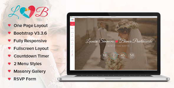 Lovebirds Wedding HTML Website Template