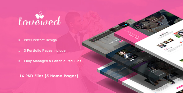 Lovewed Wedding PSD Website Template