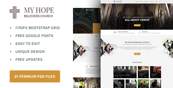 MY HOPE Church PSD Website Template