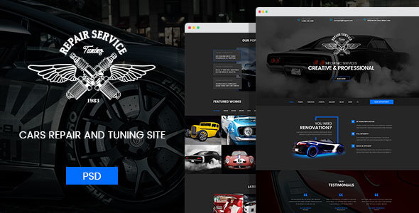 Mechanic Vehicle PSD Website Template