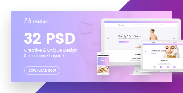 Paradise Spa Salon PSD Website Template