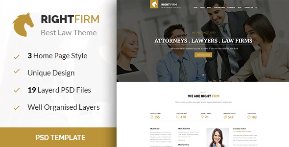 RIGHTFIRM Lawyer PSD Website Template