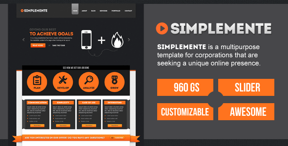 Simplemente Corporate PSD Website Template