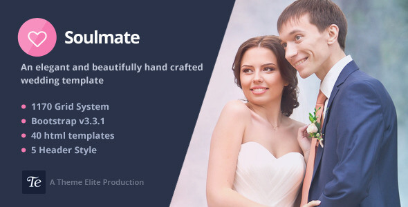 Soulmate Wedding HTML Website Template