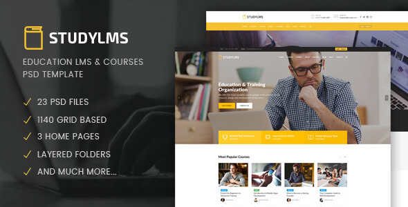 Studylms Education PSD Website Template