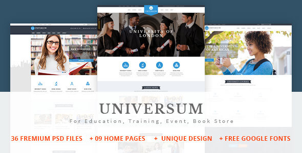 UNIVERSUM Education PSD Website Template