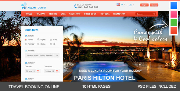 aTourist Hotel HTML Website Template