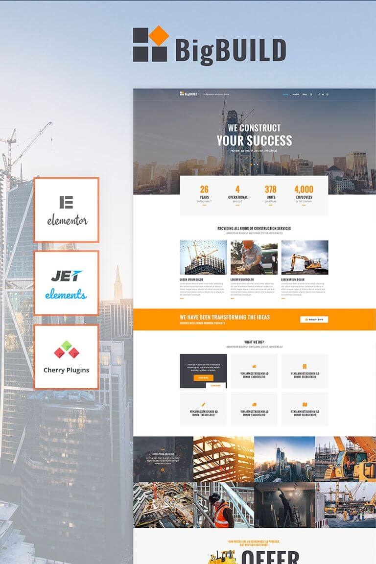 BigBuild Construction WordPress Theme