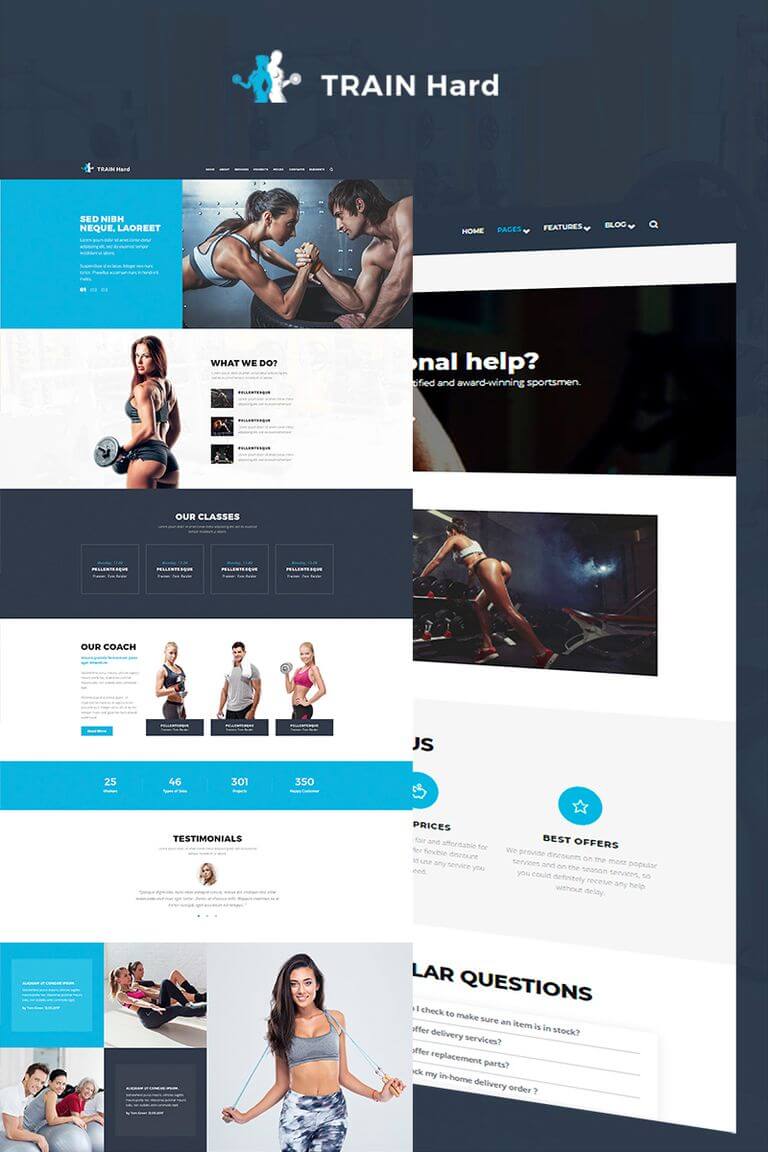  Train Hard Fitness Gym WordPress Theme