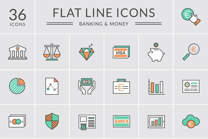 Bank and Money Icons