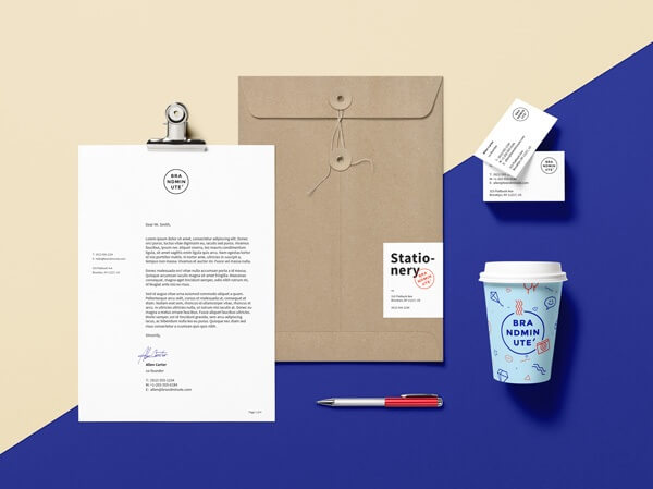 Customizable branding identity mockup