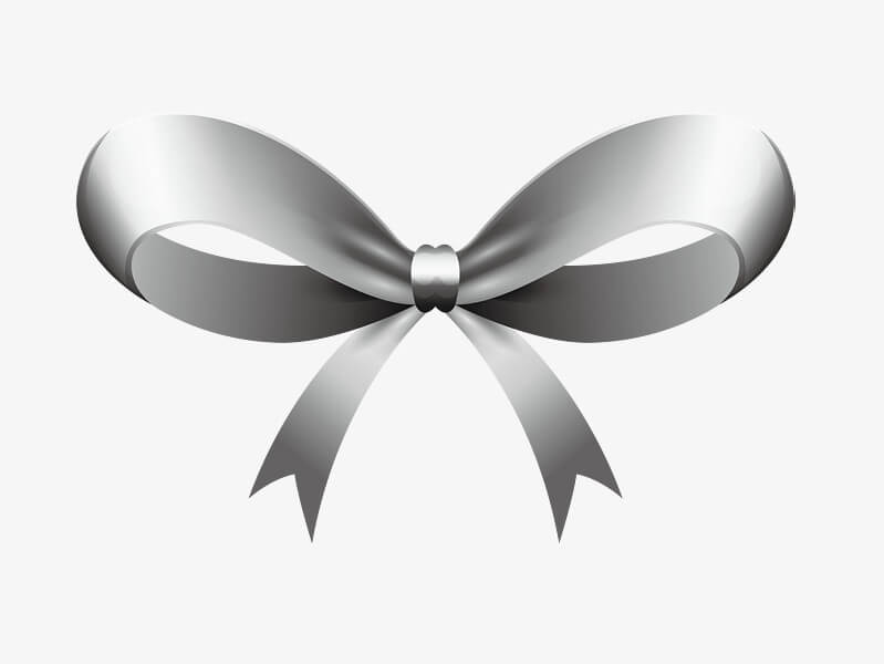 Silver Ribbon Bow