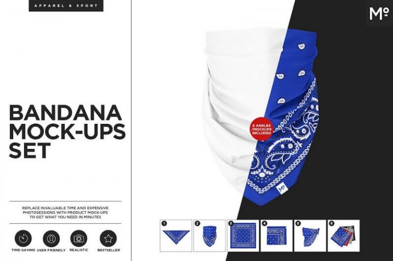 Download 14 Best Bandana Scarf Mockups 2021 | Free Html designs