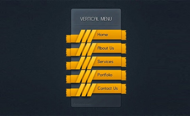 Vertical Menu with A Ribbon