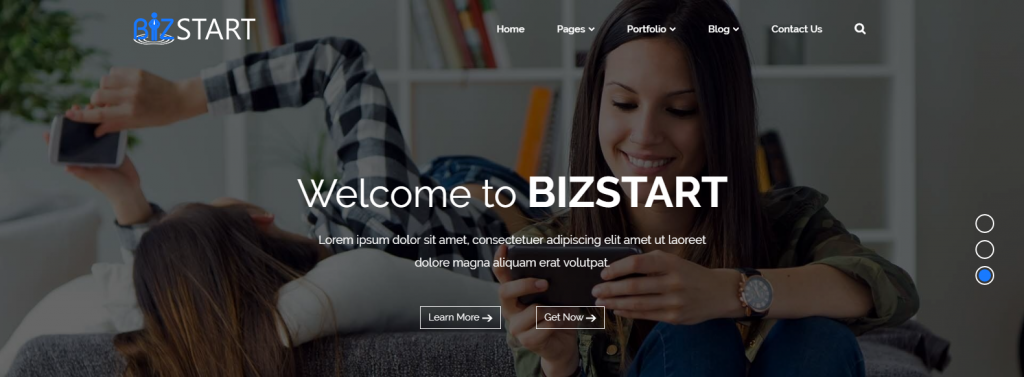 bizstart free wordpress theme