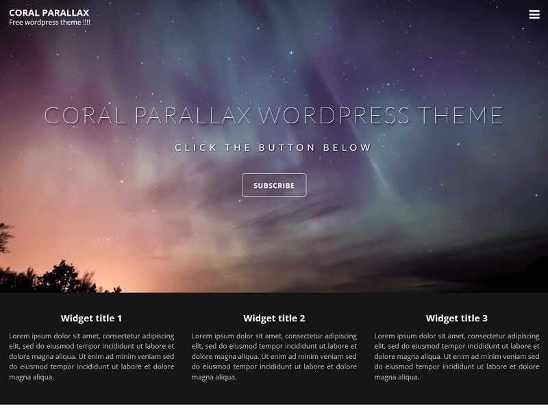 Coral Parallax: Free Parallax WordPress Themes