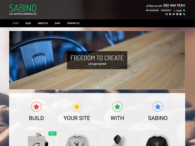Sabino: Free WooCommerce WordPress Themes