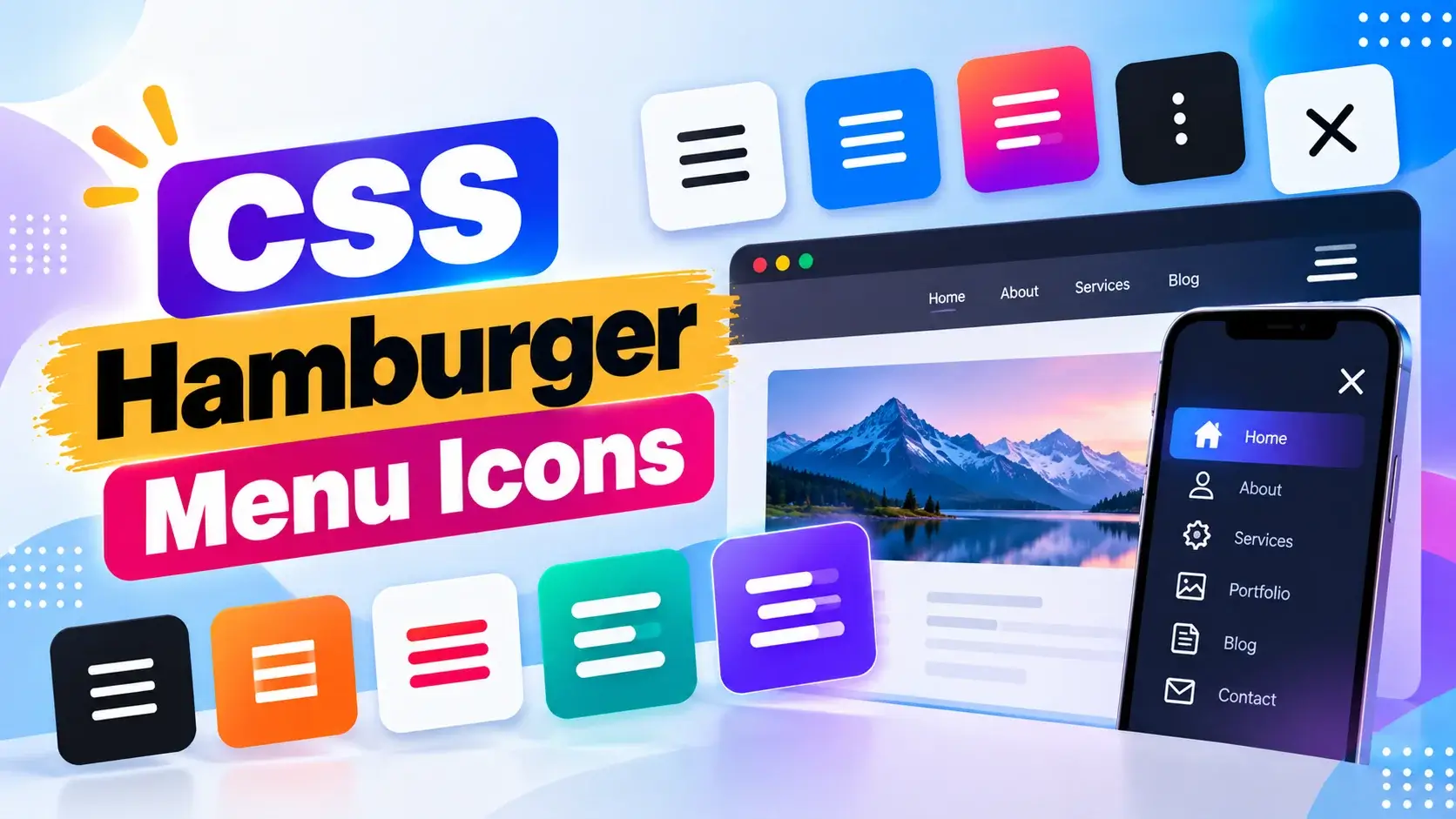 CSS Hamburger Menu Icons for Modern Websites