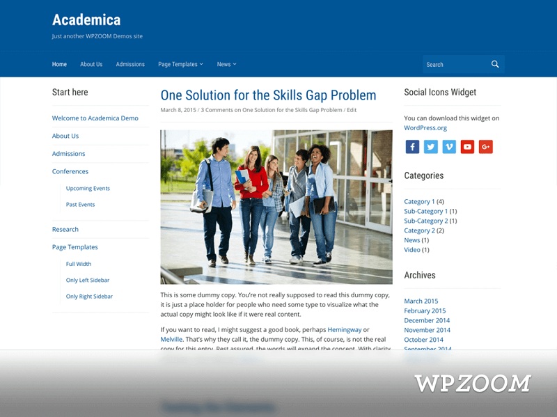 Academica: Free School WordPress Themes