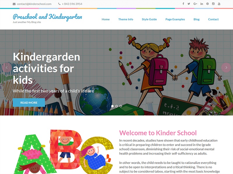 Preschool and Kindergarten: themes about education