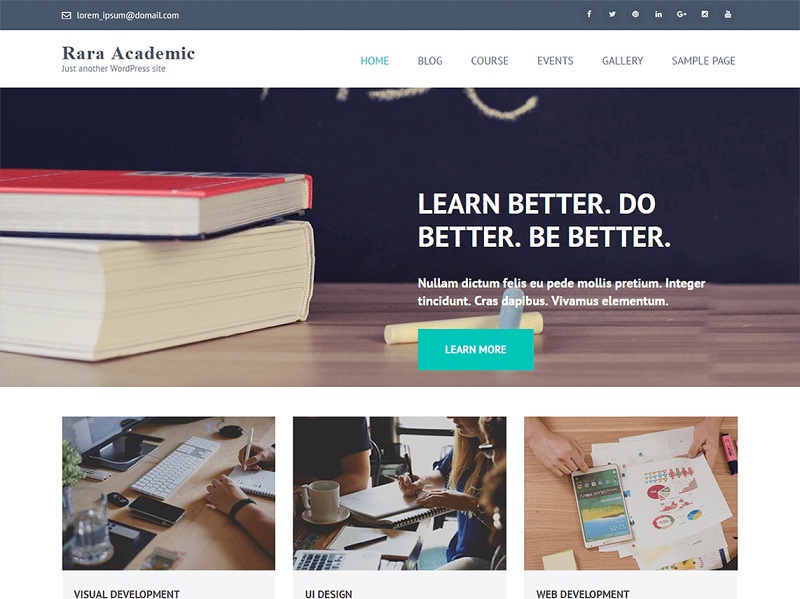 Rara Academic: Free School WordPress Themes