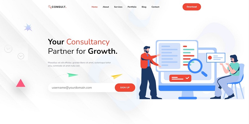 Consult Free One Page HTML Website Templates
