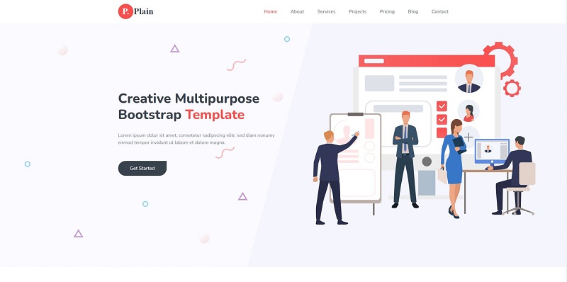 Plain Free One Page HTML Template
