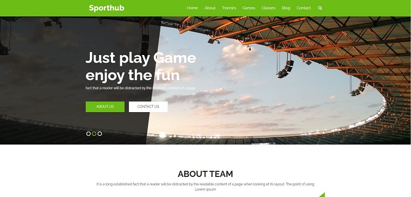 Sporthub Free HTML template