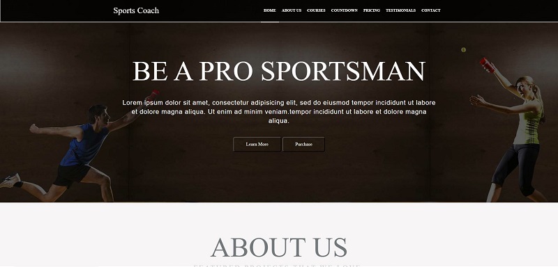 Sports Coach Free HTML Website Template