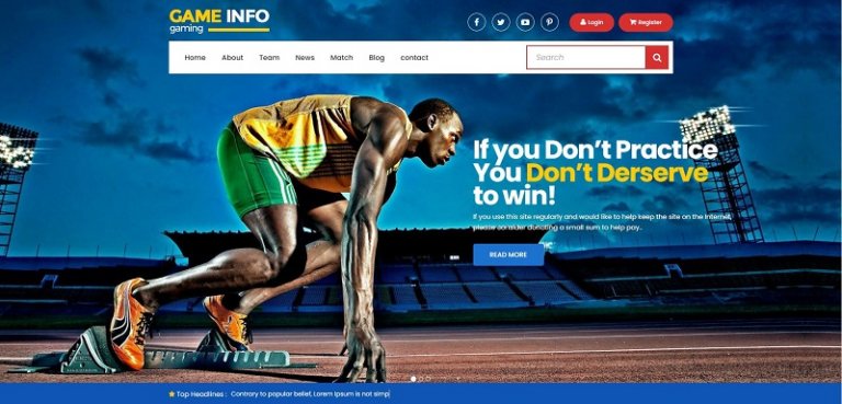 Free Sports Html Website Templates In 2025 - FreeHTMLDesigns