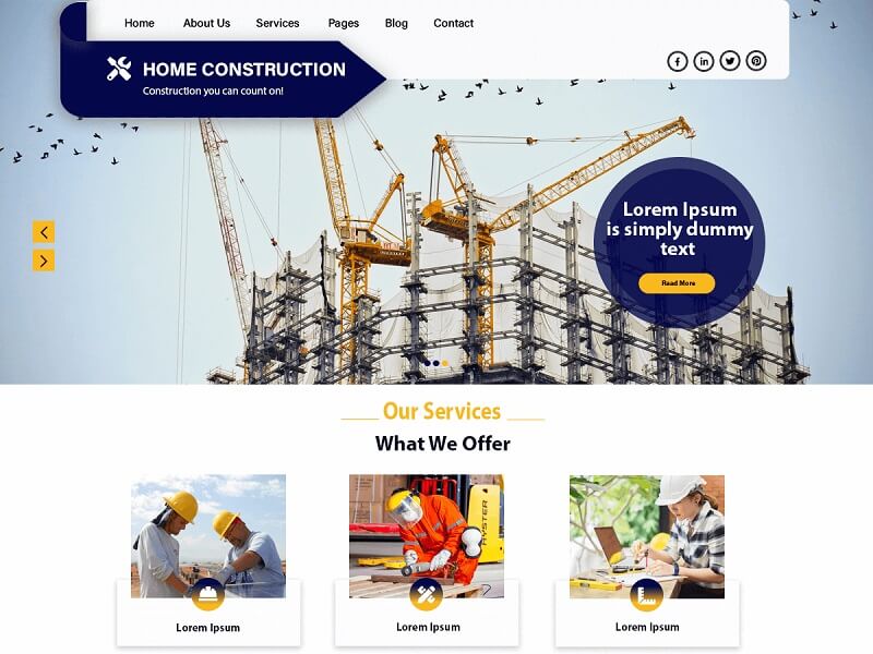 Free Construction Company WordPress Themes