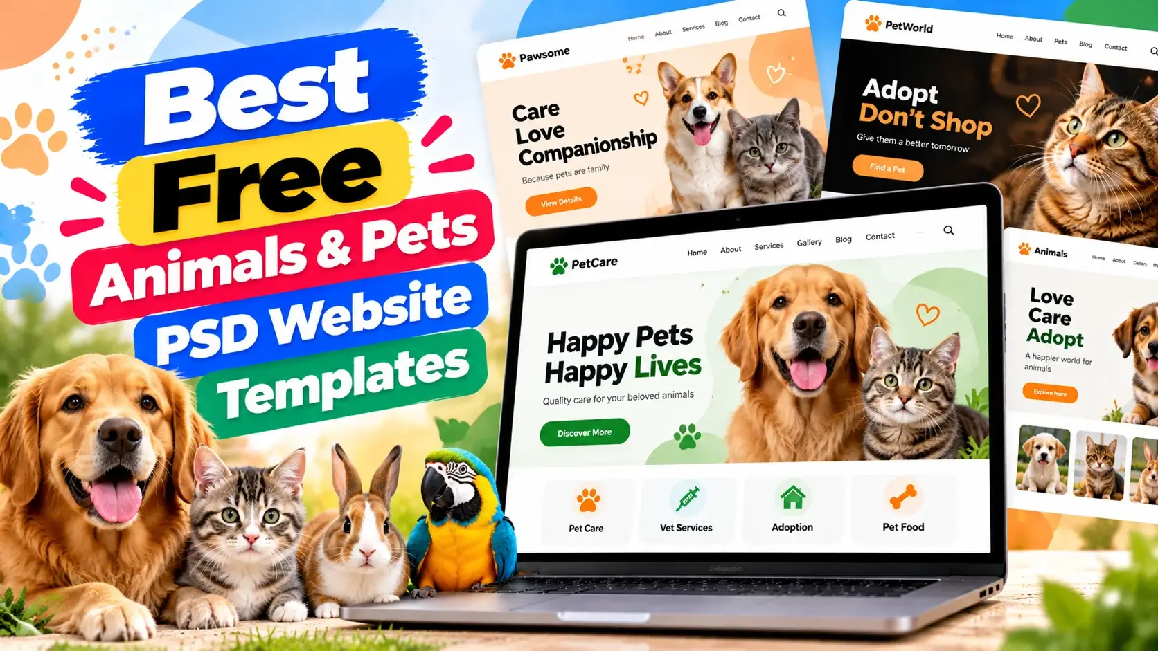 Best Free Animals & Pets PSD Website Templates