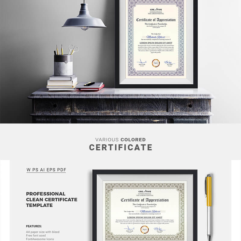 Corporate & Modern Word Multipurpose Certificate