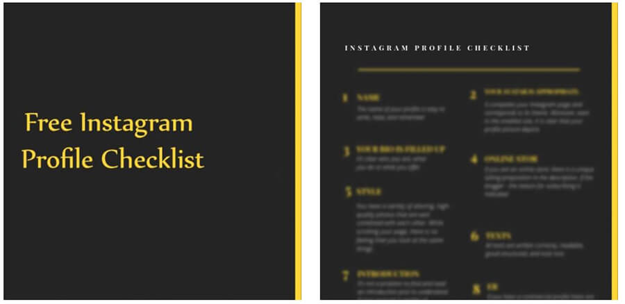 Free Instagram Profile Checklist