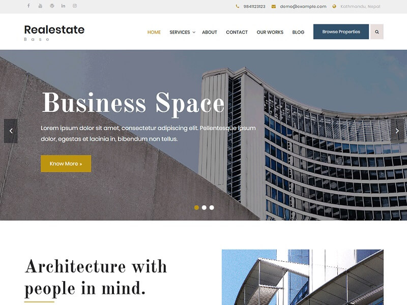 Realestate Base: free real estate theme wordpress