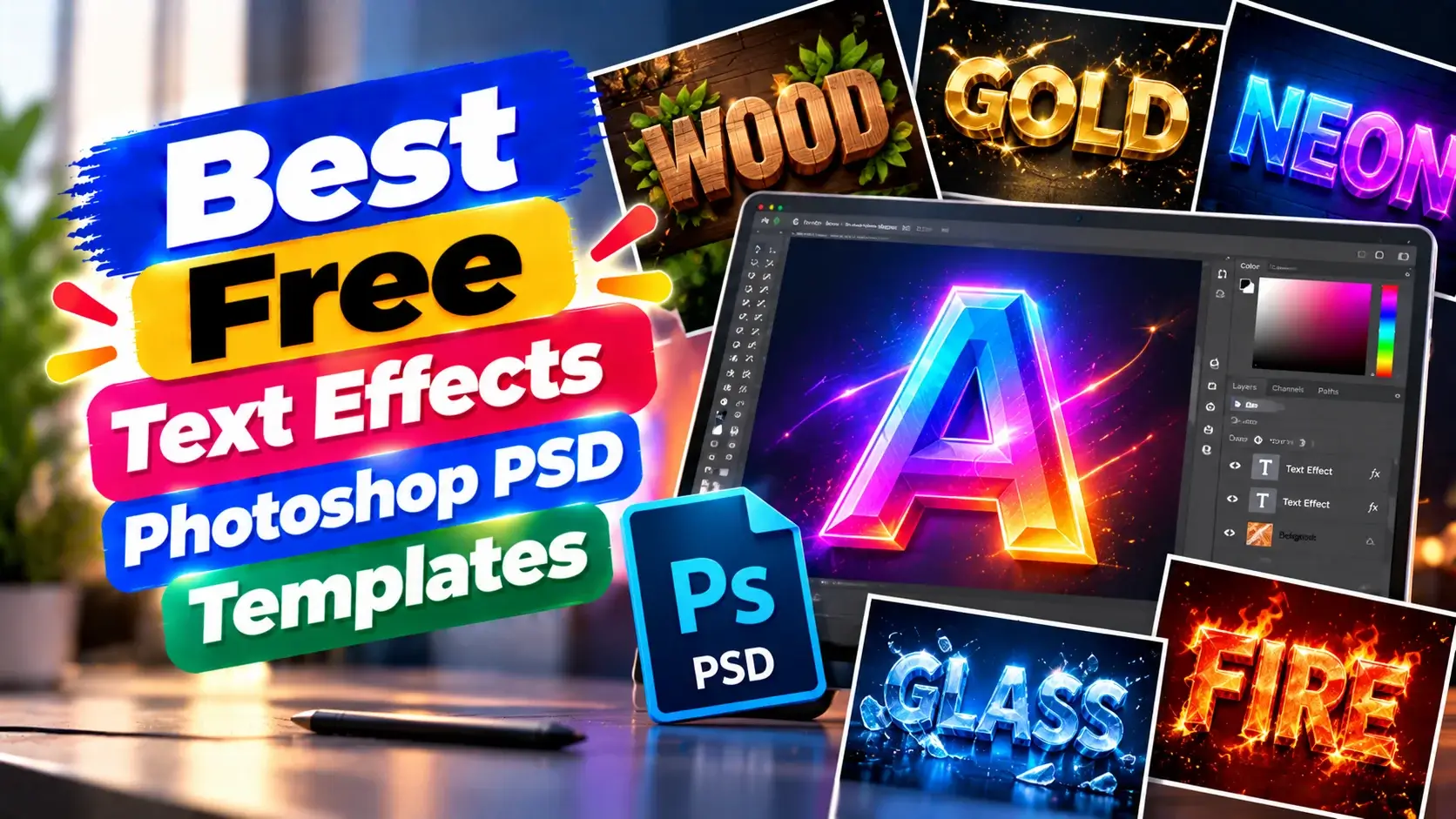 Best Free Text Effects Photoshop PSD Templates