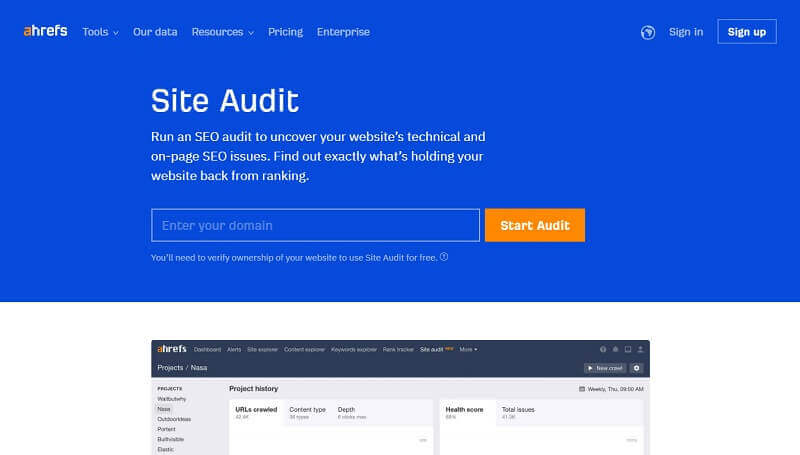 Ahrefs Site Audit Tool