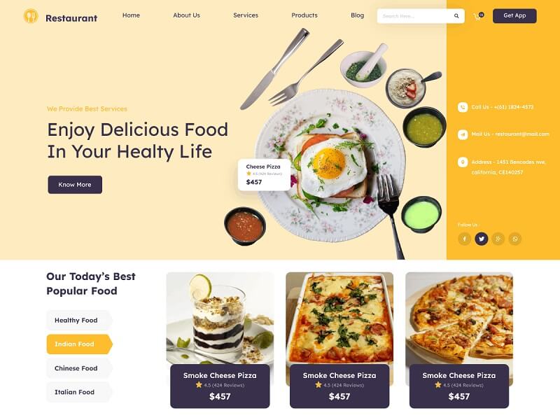 Foodie Restaurant: Free Restaurant WordPress Themes