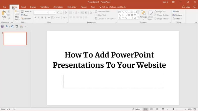 add powerpoint presentation to website