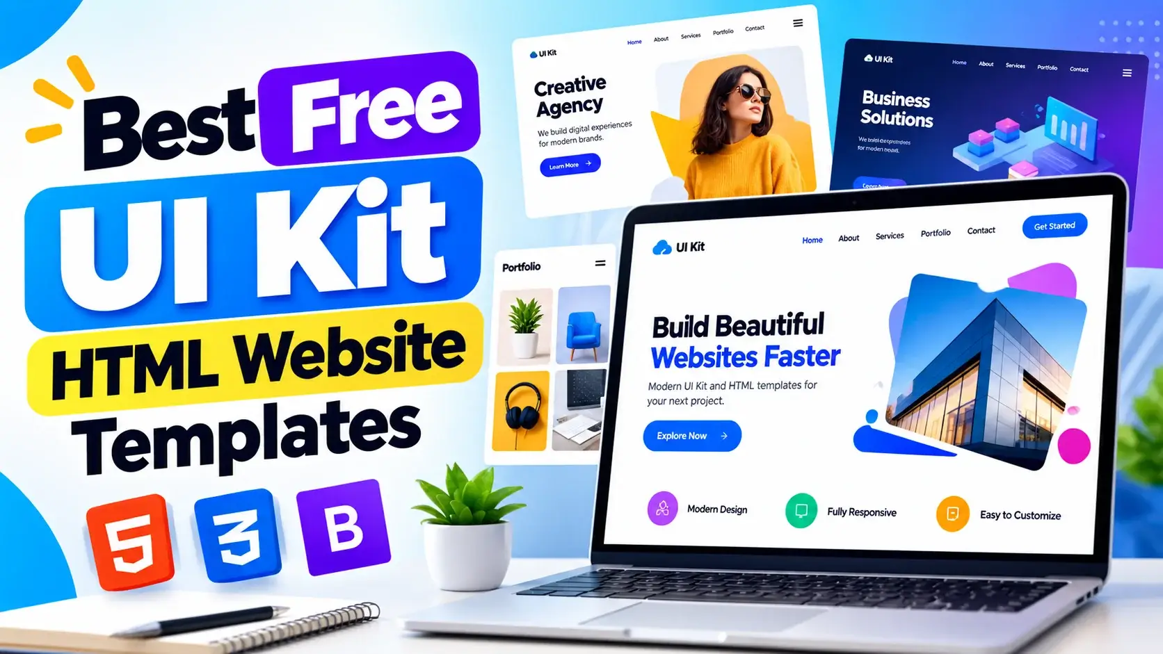 Best Free UI Kit HTML Website Templates