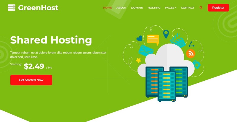 Green Host Free HTML Template