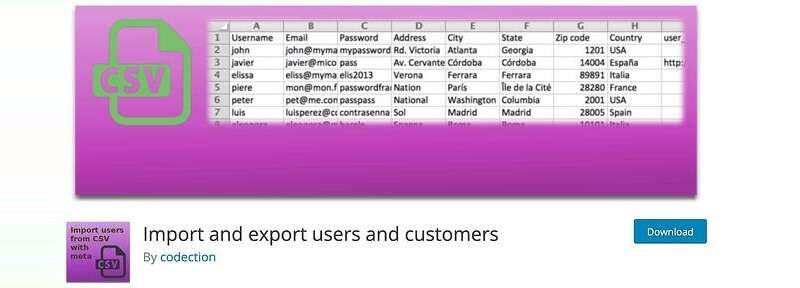 Import and Export Users and Customers