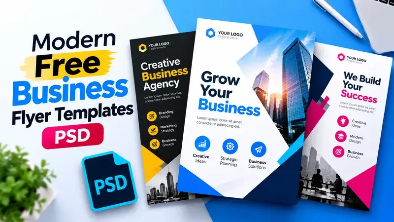 Modern Free Business Flyer Templates in PSD